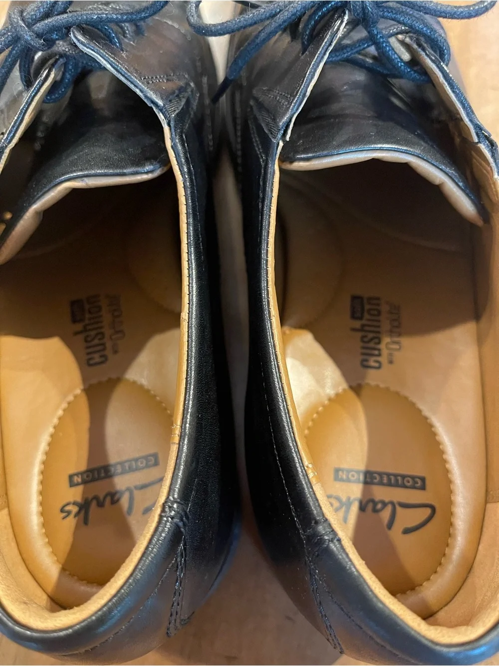 Clarks Black Leather Lace-Up Cap-Toe Derby
